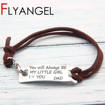 

New Creative Bracelets Chic Adjustable Bangle Jewelry Accessories Engraved You Will Always Be My Little Girl Dad Daughter Gifts
