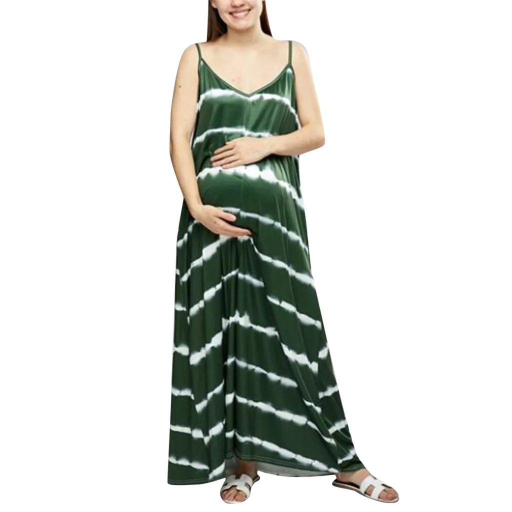

Pregnant Maternity Dresses Casual Summer Plus Size Pregnant Woman Clothes Stripe Sexy Print Photography Props Dress hamil L4