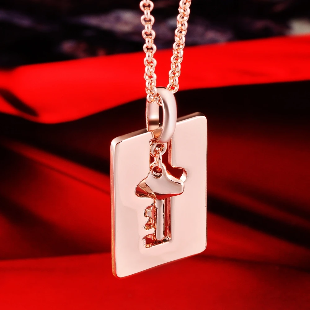

2017 Peacock Star Perfect Lady 925 Sterling Silver, Eco Rose Key Pendant Fashion Necklace N753