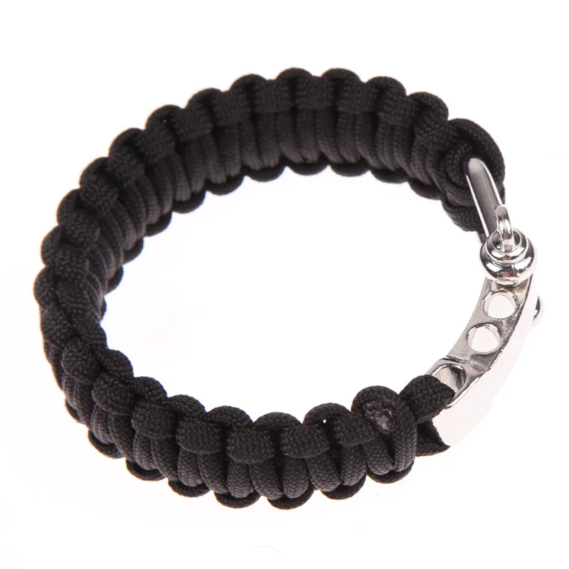 20 25cm Length Black ParaCord Rope Outdoor Survival Bracelet Camping