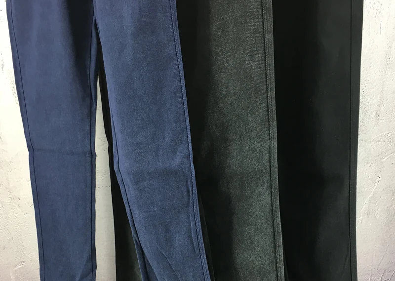 BIVIGAOS для женщин косые карман промывают джинсы для Леггинсы карандаш брюки девочек эластичные джинсовые облегающие джинсы джеггинсы