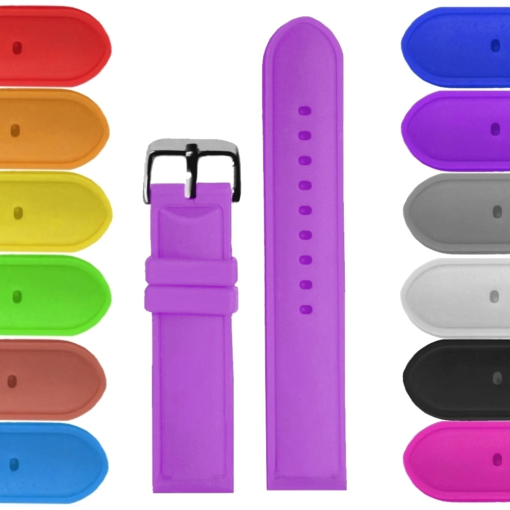 

20mm Purple Color Silicone Jelly Rubber Ladies Girls Watch Band Straps WB1087U20JB Gifts