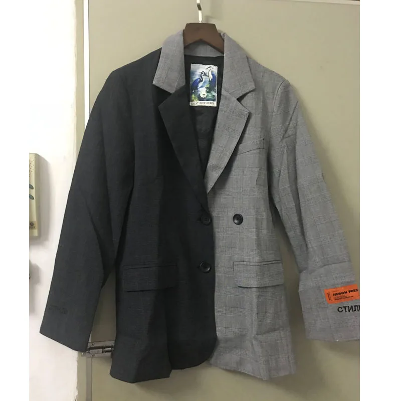 

Fashion Heron Preston Blazers Best 1:1 Embroidery CTNNB Heron Preston Blazers Men Women Black Gray Plaid Heron Preston Blazers