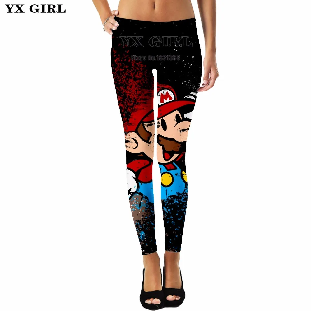 YX GIRL Classic Game Super Mario Women's Leggings Harajuku