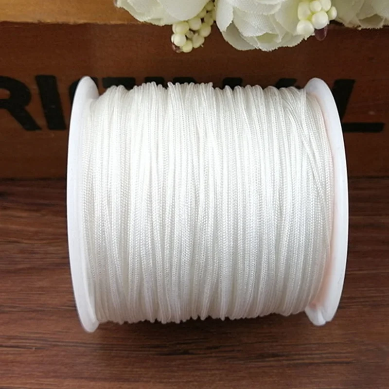 45 м/рулон нейлоновый шнур китайский узел макраме шнур браслет плетеная веревка DIY леска для бисера - Цвет: Белый