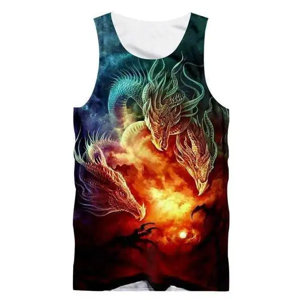 

YFFUSHI 2018 Hot Sale Male 3D Tank Tops Fashion Dragon Ball Series Colorful Cartoon 3d Print Male Summer Cool Vest