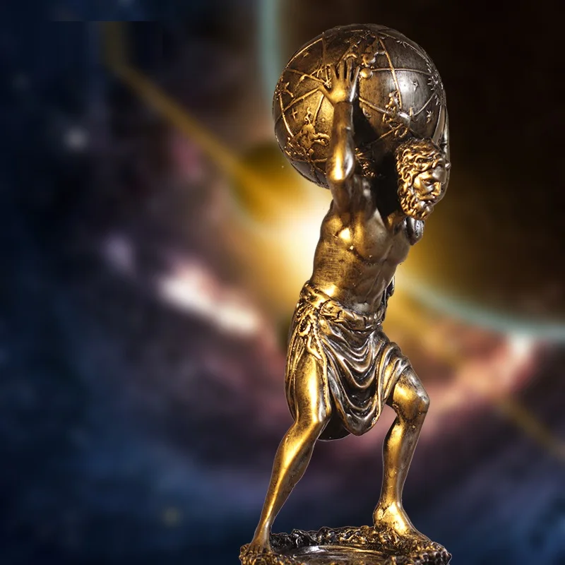 greek mythology titan atlas statue retro bronze fi
