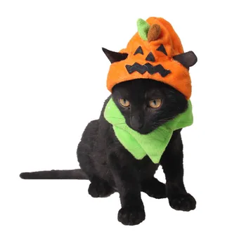 

1Pc Funny Halloween Pet Supplies Factory Spooky Halloween Dog Cute Cat Costume Ornaments Trick Pumpkin Hat Holiday Party Decor