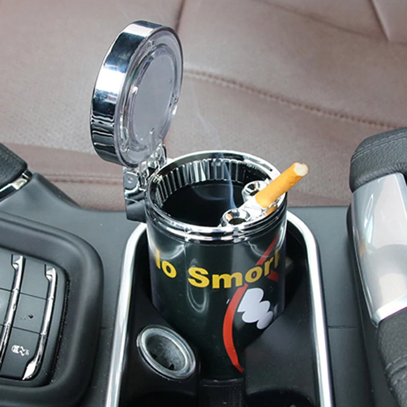 Solar Energy Car Ashtray No Smoking Auto Car Cigarette Cylinder Ashtray