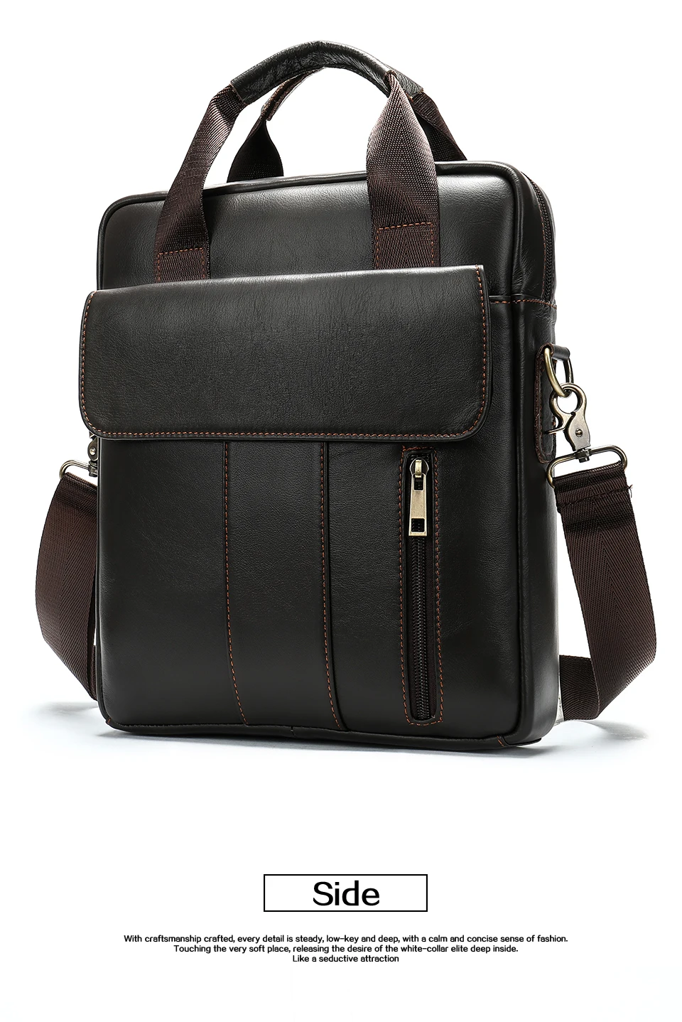 Men 's Bag Genuine Leather Shoulder Crossbody Bags for Men Handbags Flap Large Capacity Vintage Male Bag for Ipad phone 12
