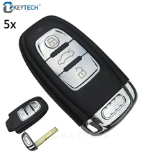 

OkeyTech 5PCS/LOT Smart Remote Key Shell For Audi A4L A6L A5 Q5 RS5 Q5 Quattro Replacement 3 Buttons Key Case With Insert Blanks