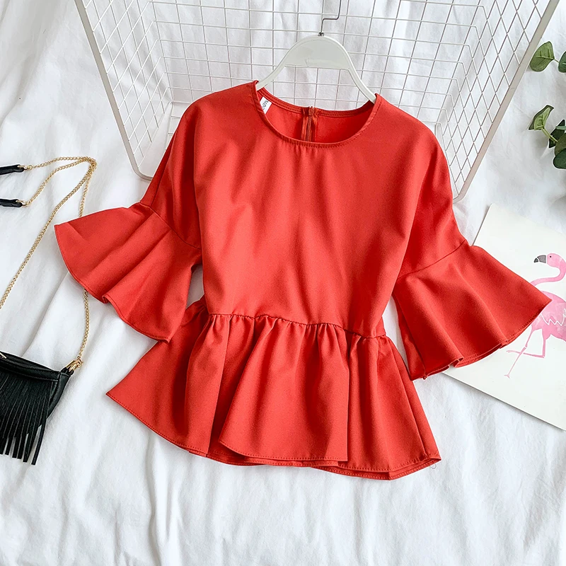 

Peplum Top Chiffon Blouse White Summer Tops For Women 2019 Korean Kimono Shirt Boho Clothes Camisa Blusas Mujer De Moda 2019