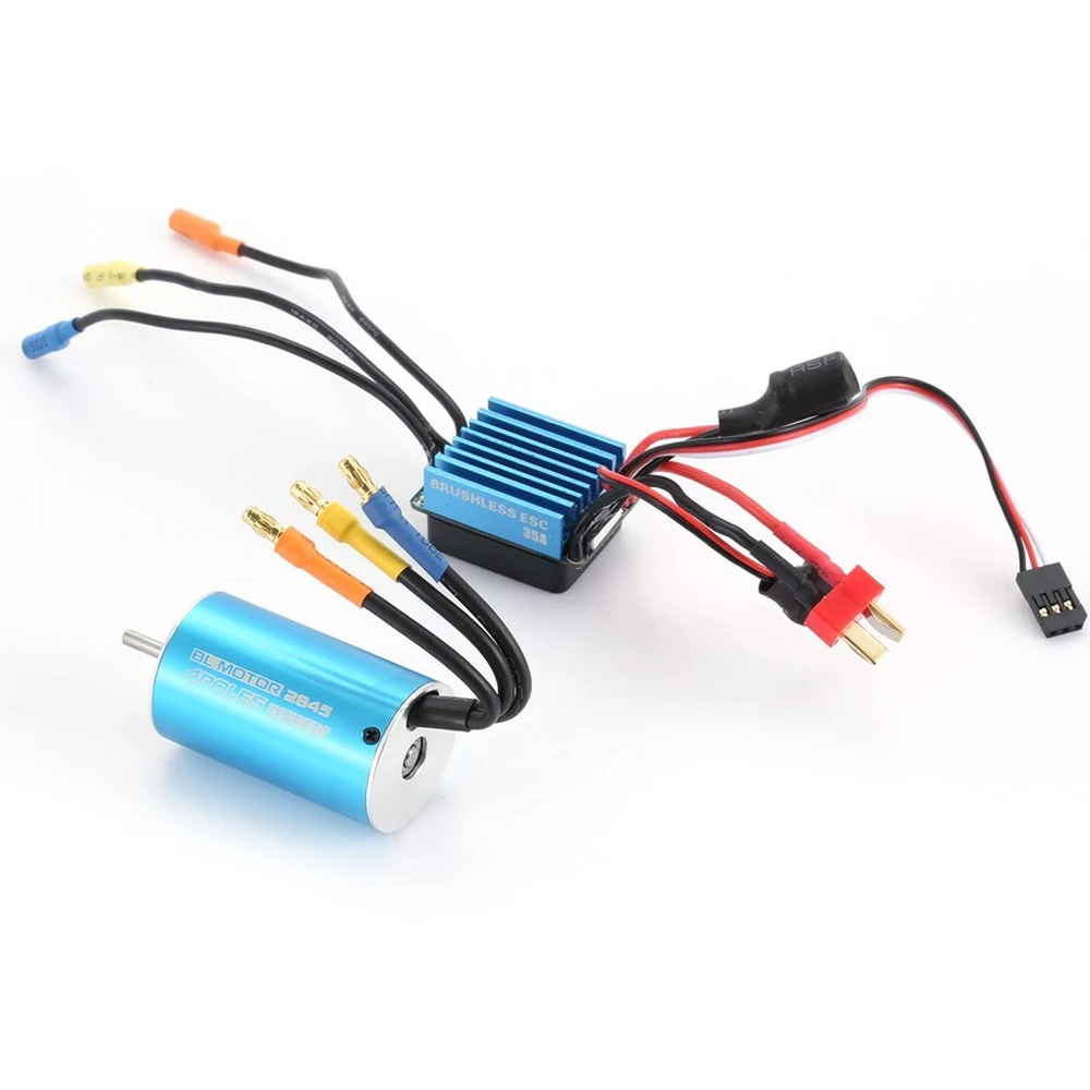 Бесщеточный двигатель RC 2845 3930KV с бесщеточным регулятором скорости для 1/14 1/16