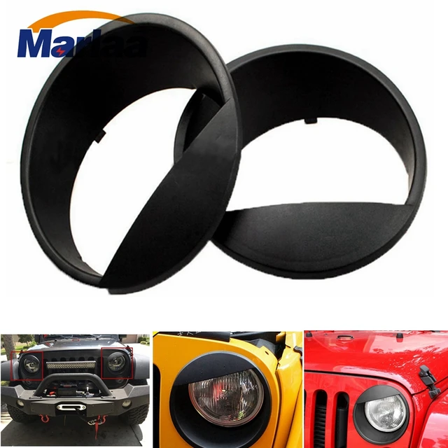 2X Bezels Headlight Angry Bird Trim Cover for Jeep Wrangler JK 07 15in