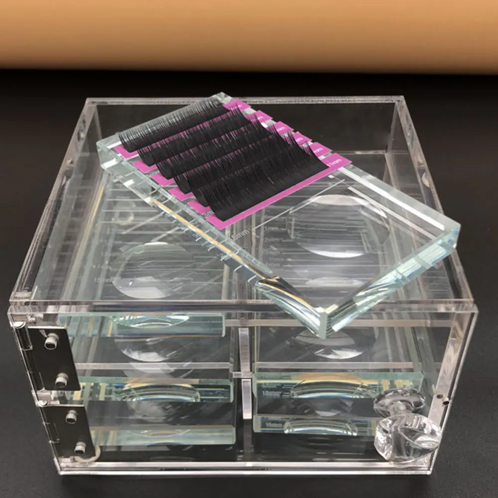 

False Eyelash Storage Box Transparent Acrylic Case Eyelash Cosmetic Makeup Storage Box Eyelashes Stand Tools Wholesale Price