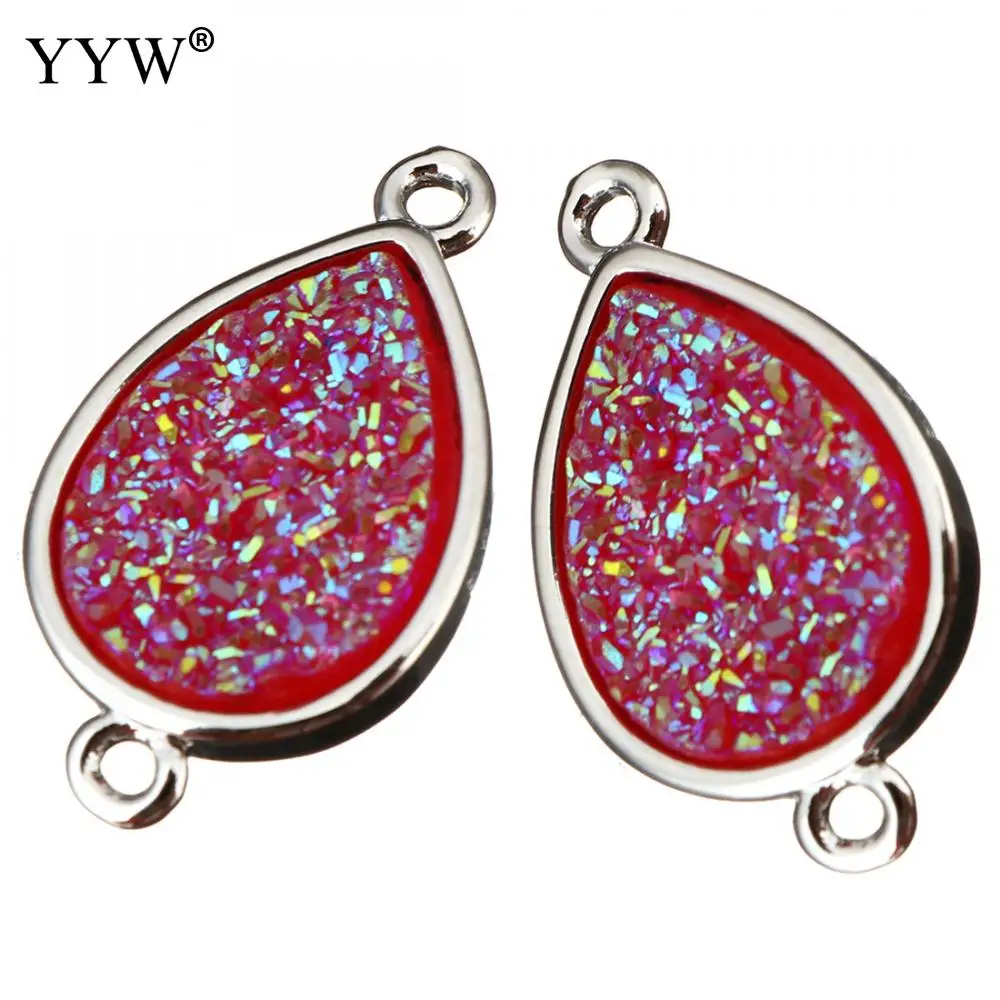 Teardrop Brass Jewelry Connector Natural Stone Ice Quartz Stone Charms Diy Components For Necklace Bracelet Making Accessories