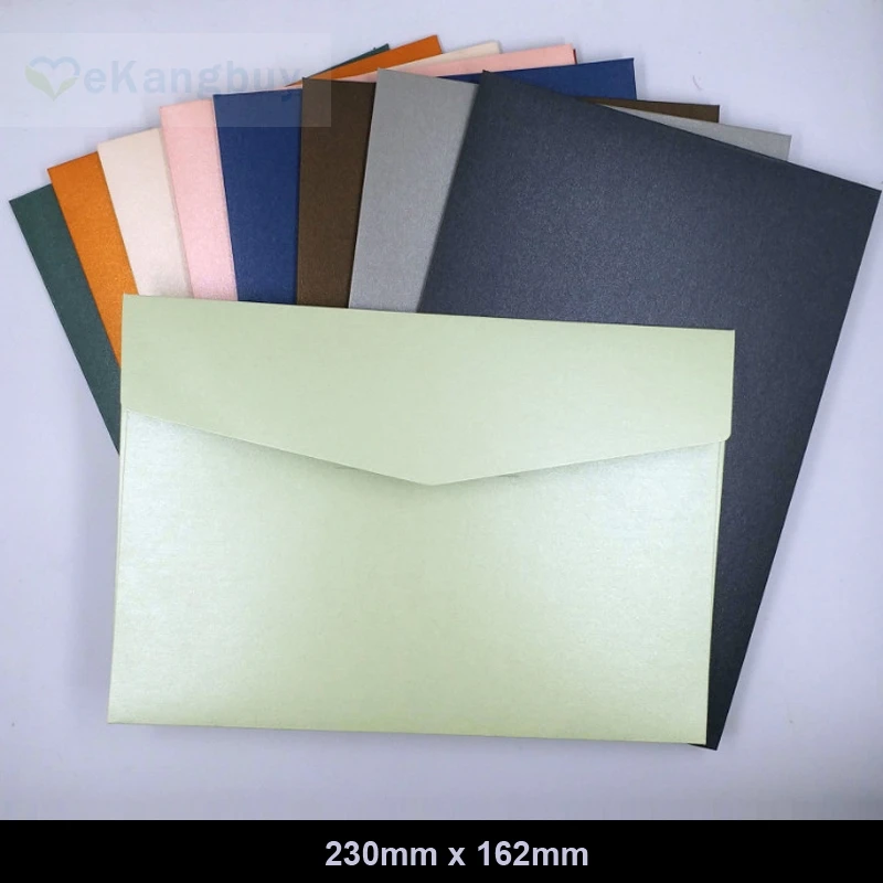 25 шт. 230x160 мм (9x6,2 дюймов) Сгущает жемчуг бумажные конверты цвет приглашение подарок конверты
