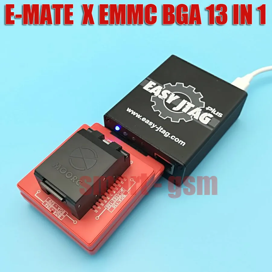 MOORC E MATE E-MATE X E MATE PRO BOX памяти на носителе EMMC BGA 13 в 1 поддержка 100 136 168 153 169 162 186 221 529 254 легкий JTAG плюс коробка