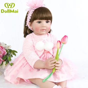 

Boutique Princess Doll gift for girls 60cm silicone vinly reborn baby dolls lifelike real baby toddler dress up doll toys