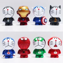 New Superheroes The Doraemon Cosplay Batman Green Lantern The Flash Spider Man Captain America PVC Figure