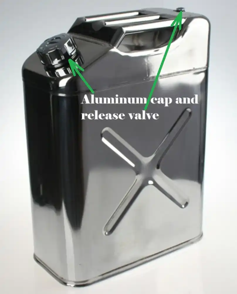 304 Stainless Steel 20L Liters 5Gallon Jerry Can Fuel Tank Petrol