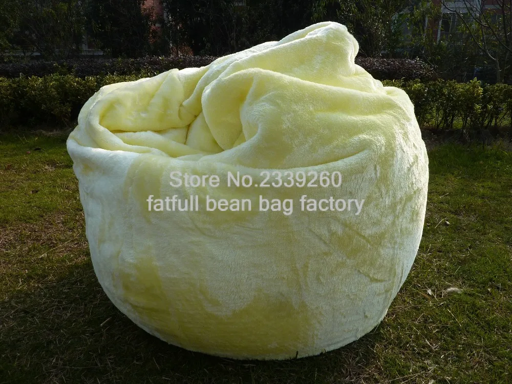 Shaggy Fur Solid Oversize Beanbag Sofa Cover only No Filler