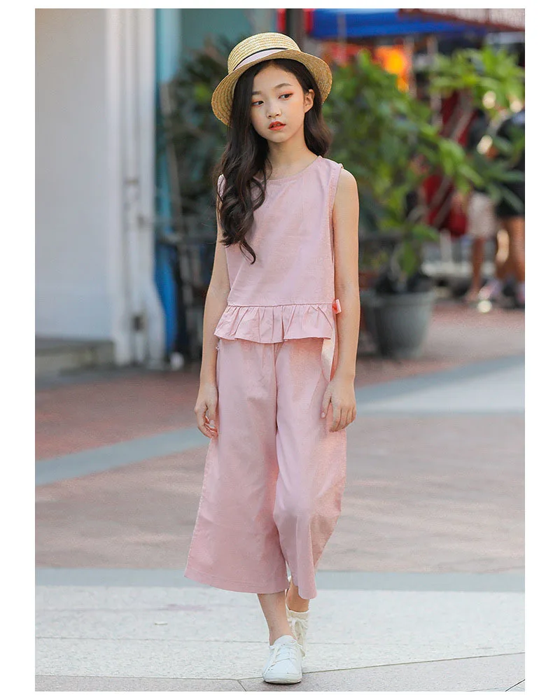 New Summer 2019 Kids 2 Pcs Sleeveless Vest & Loose Pants Suits Toddler Girl Clothes Children Clothing Sets 6 8 10 12 14 Years (11).jpg