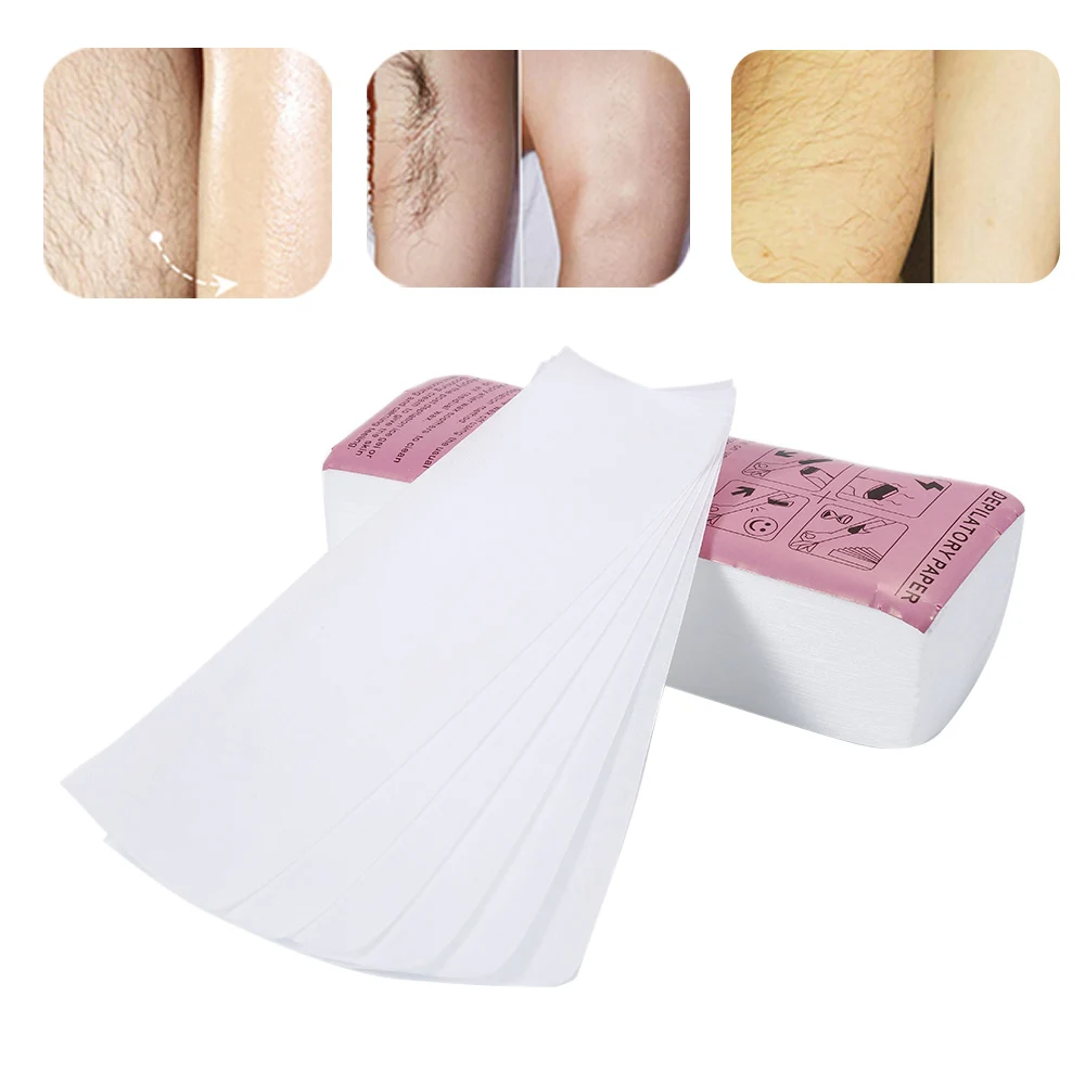 

ELECOOL 100pcs Body Hair Removal Depilatory Wax Strips Non-woven Thick And Durable Depilating Paper Women Beauty Skin Tool TSLM2