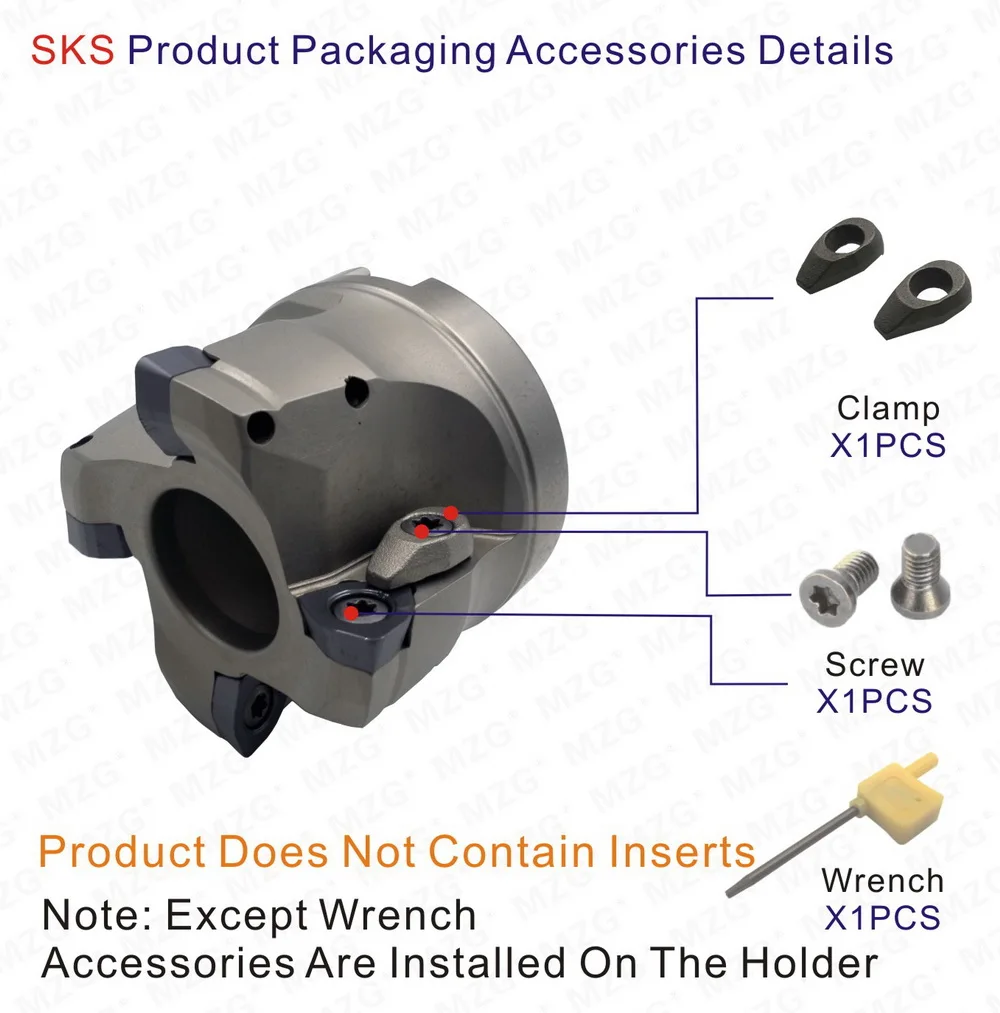 MZG SKS08R50-22-4T три четыре карбида вставка зажимается Арбор обработки сплава Концевая фреза быстрого кормления лица фреза