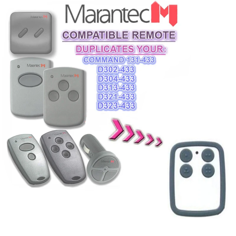 

Marantec Garage Transmitter Fixed Code D302 D304 868MHz Remote Control Duplicator