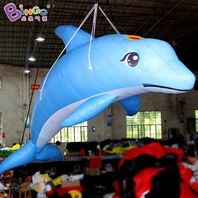 Free shipping 13ft giant inflatable blue dolphin for Ocean theme event