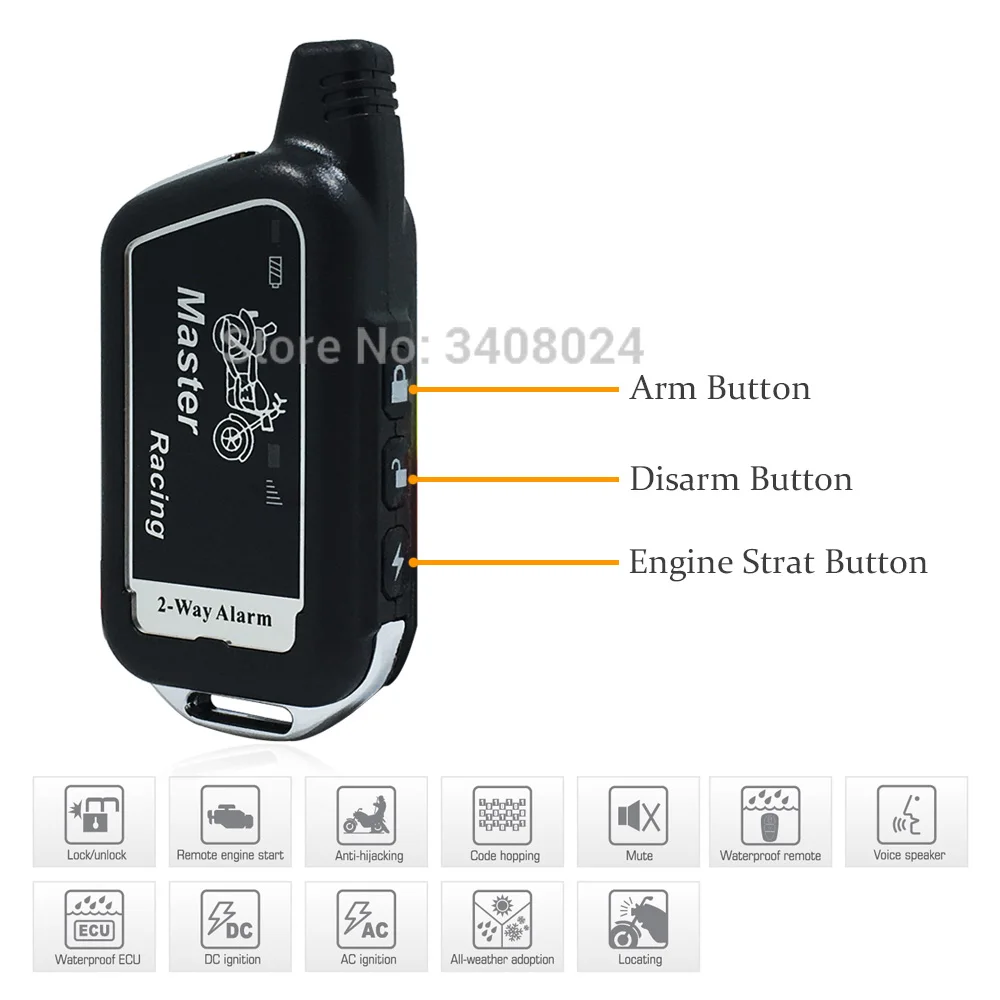 Универсальный мотоциклетный скутер двусторонняя сигнализация Противоугонная защита система безопасности дистанционное управление запуск двигателя мото 2 способ сигнализации