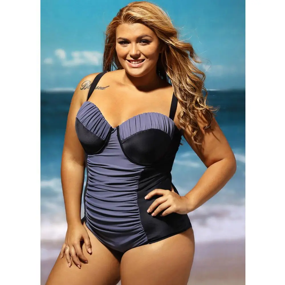 Цельный купальник Женские Купальники большого размера купальники отправка