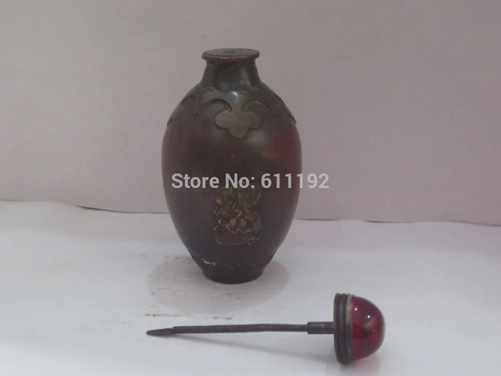 

Asian Folk art collectible copper Snuff bottle antique Imitation metal crafts