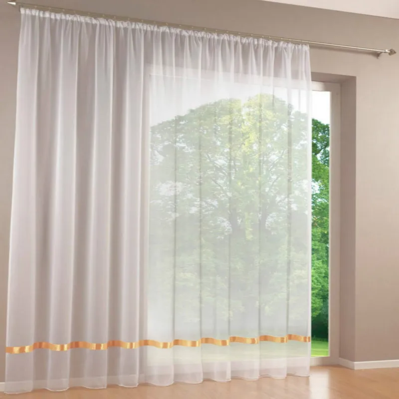 Качественные белые прозрачные Занавески для окон, занавески, тюль, сплошная вуаль, занавески с лентой для комнаты, 295 см, высота максимум