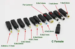 Зарядное устройство для ноутбука адаптер переходник USB type C Женский DC разъем питания 4,0 мм 4,8x1,7 мм/5,5x2,1 мм/2,5 мм/7,4x5,0 мм для Lenovo HP DELL