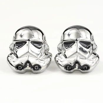 

Black Silver Darth Vader Mask Helmet/Stormtrooper/Spacecraft Alloy Cufflink for Men Business High Quality Cuff Link Jewelry Gift