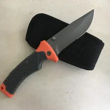 Большая модель компактный походный Нож для скаутов карманный инструмент зубчатое лезвие резиновая ручка для выживания на открытом воздухе с оболочкой