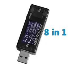 8 в 1 USB DC Цифровой вольтметр Амперметр детектор мини измерительный прибор USB Емкость индикатор напряжения power Bank Voltimetro
