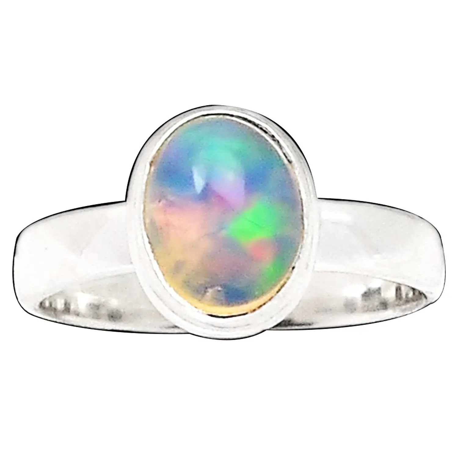 

Lovegem Genuine ETHOPIAN OPAL Ring 925 Sterling Silver,Size :6.25, AR3240