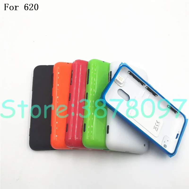 Чехол на заднюю панель батарейного отсека для Nokia Lumia 620 N620 с кнопками громкости+ логотип