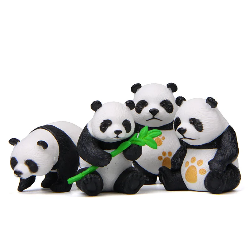 4 шт./компл. милые стоя бамбука Сидящая панда фигурки см декоративное украшение для дома Коллекция ПВХ игрушечные лошадки для детей