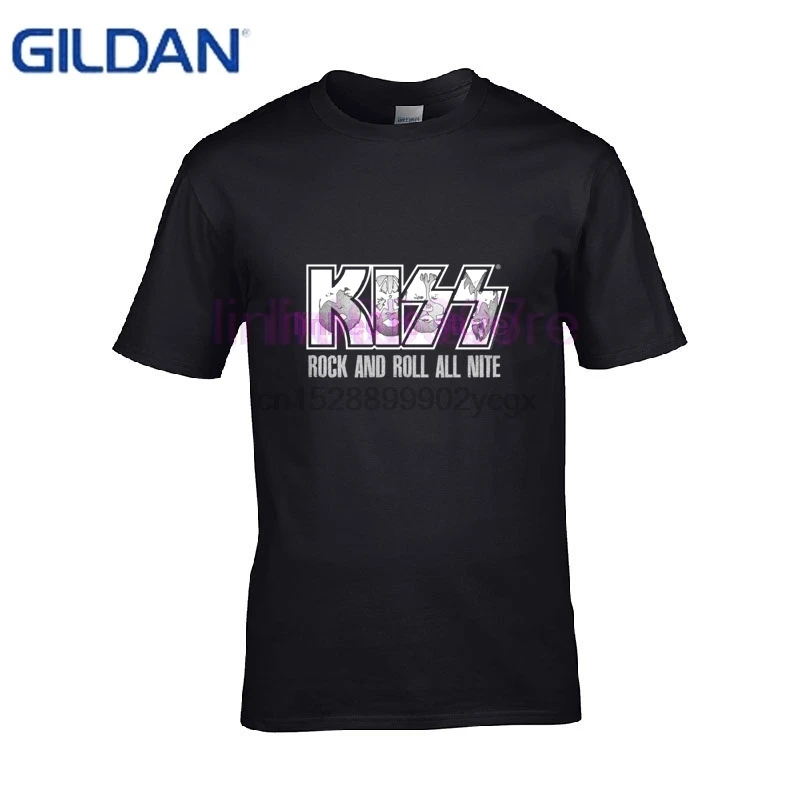 

New Arrival Tee Shirt Kiss Rock Band Black Color T Shirt Men 2019 Casual S-4xl Men T-Shirt Designs Tops Tees Top