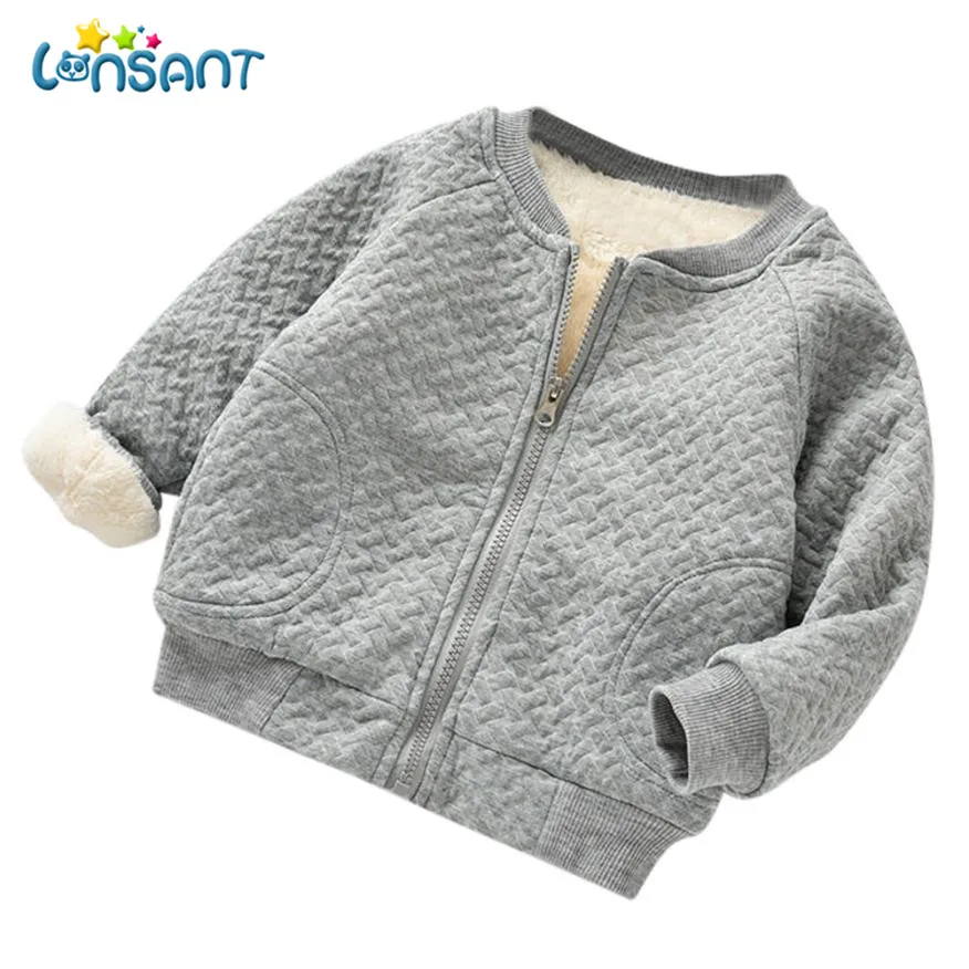 

LONSANT Jackets Baby Coat Fashion Solid Kids Jacket Baby Girl Winter Clothes Unisex Casual Warm Clothes Coat Dropshipping De6