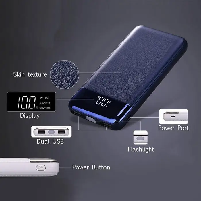 Общий Портативный двойной USB внешний Литий полимерный аккумулятор без заряда