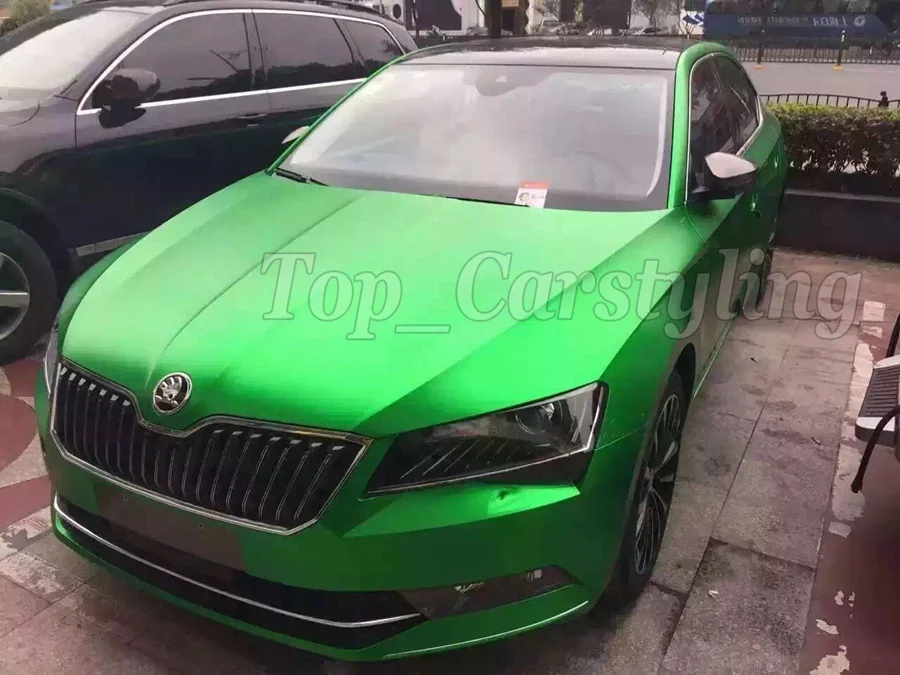 High Quality Green Matte Chrome Vinyl Wrap Film With Bubble Free For Car Wrapping Size 1