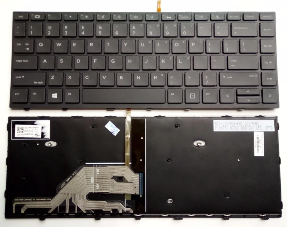 

New for HP Probook 430 G5 440 G5 US Black keyboard with frame backlit NSK-XJ0SQ