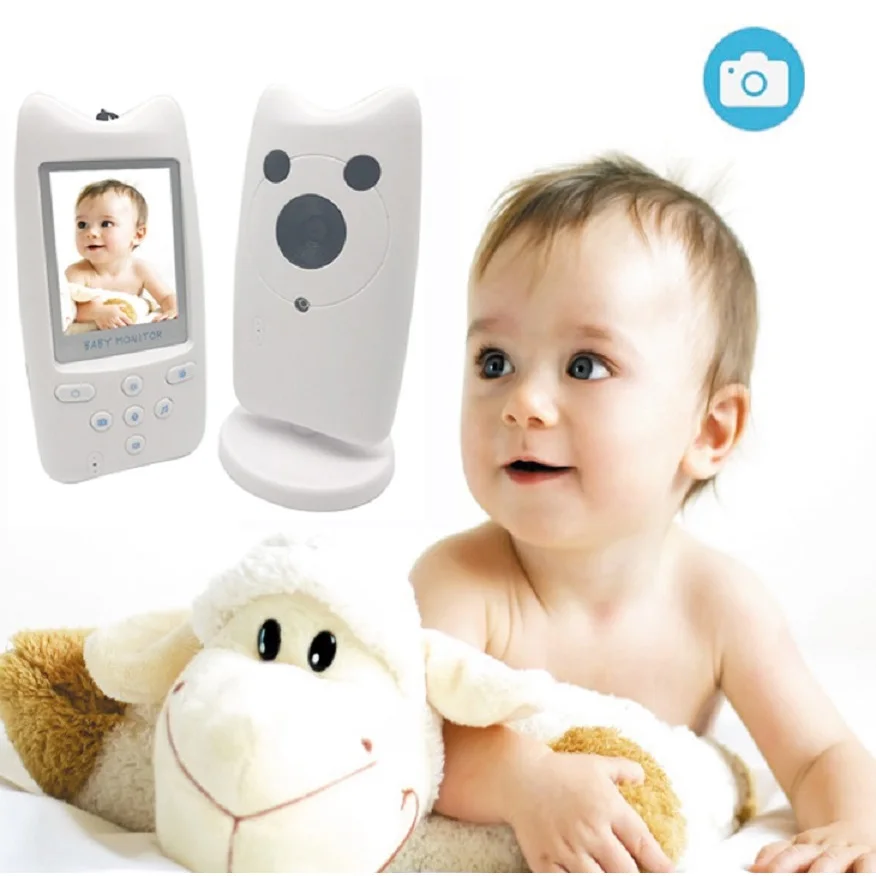 

babykam vigilabebes radio nanny 2.4 inch LCD IR Night Vision Baby Intercom Temperature Sensor Lullabies vigila bebes video nanny