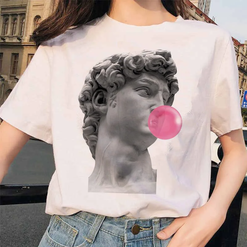 Michelangelo Vaporwave Футболка женская футболка женская Давид каваи корейский harajuku Графический ulzzang 90s эстетические рубашки - Цвет: 5317