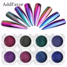 Addfavor зеркальная пудра для ногтей Блеск хромированные хлопья пигмент пыль DIY дизайн салон художественное оформление ногтей маникюр